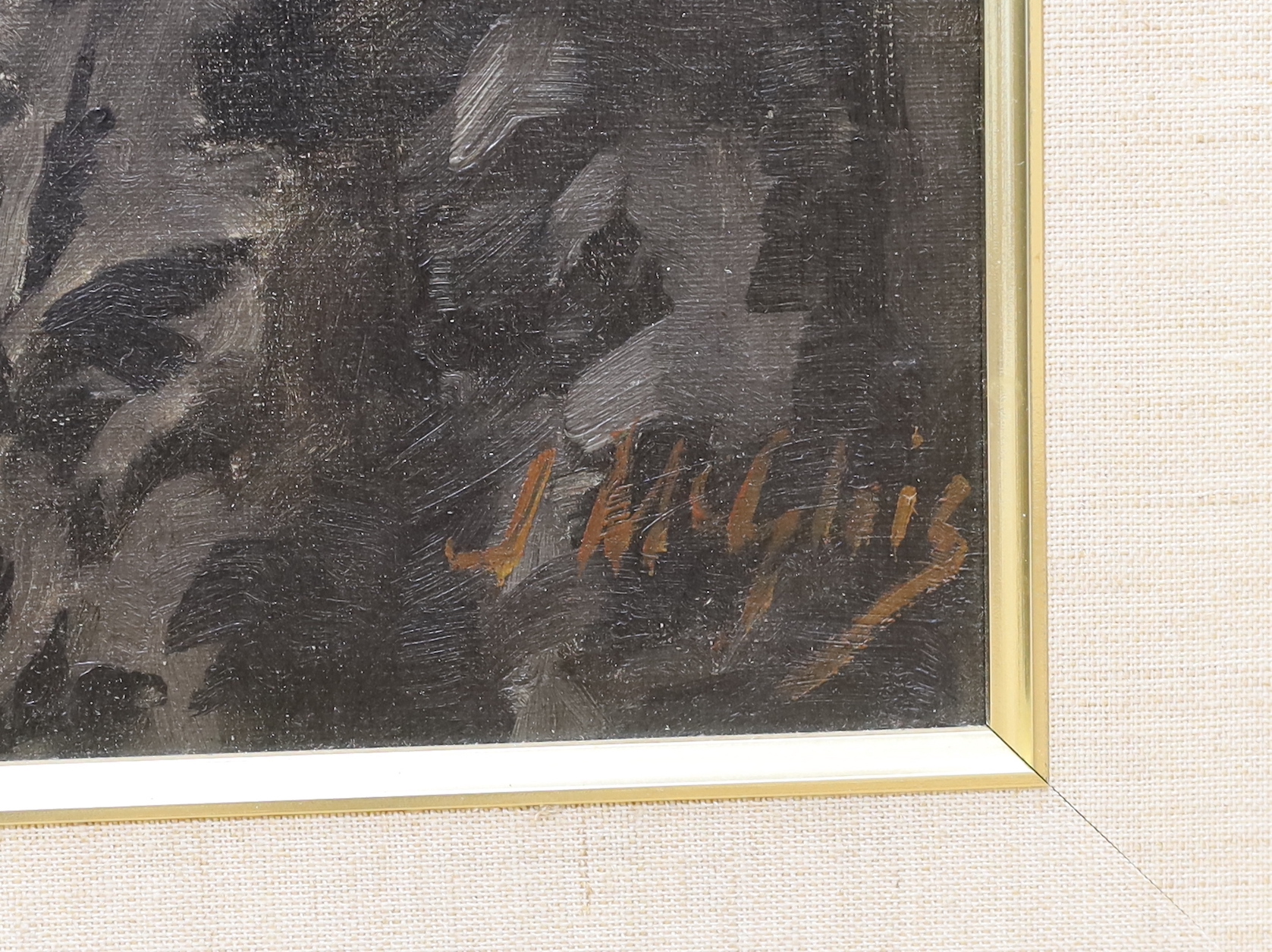 J. McGlais, oil on board, Portrait of an elderly lady, signed, 33 x 26cm - Image 3 of 4
