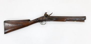 A flintlock blunderbuss fitted with a regulation British military service lock, stamped with tower