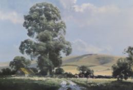 Frank Wootton (1911-1998) pencil signed colour print, Summer Afternoon on the South Downs, limited