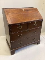 A George III style mahogany bureau, width 85cm, depth 52cm, height 98cm