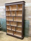 A contemporary painted and birch veneered open wall unit by Inglis Hall, width 138cm, depth 36cm,