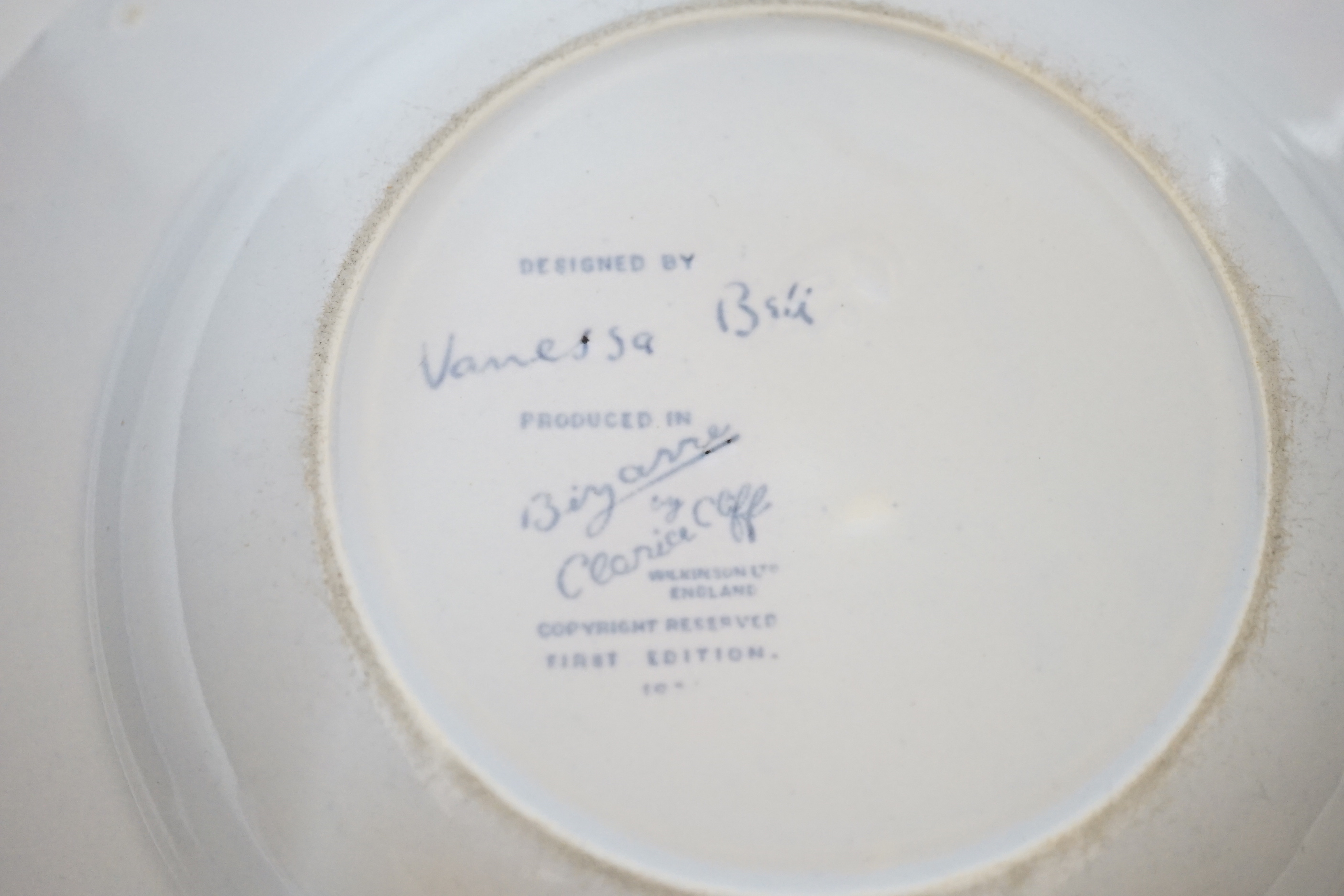 Vanessa Bell design blue and white soup dish,’ produced in Bizarre by Clarice Cliff, Wilkinson Ltd - Image 3 of 5