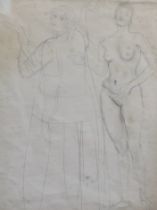 Attributed to Augustus John (1878-1961), pencil on paper, Nude studies, thought to be Caitlin