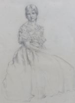 Attributed to Augustus John O.M R.A, (1878-1961), pencil drawing, Portrait of a seated lady, signed,