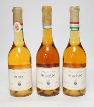 Three bottles of Royal Tokaji singke vineyard 6 puttonyos, each 50cl, Betsek 2013 and Nyulaszo