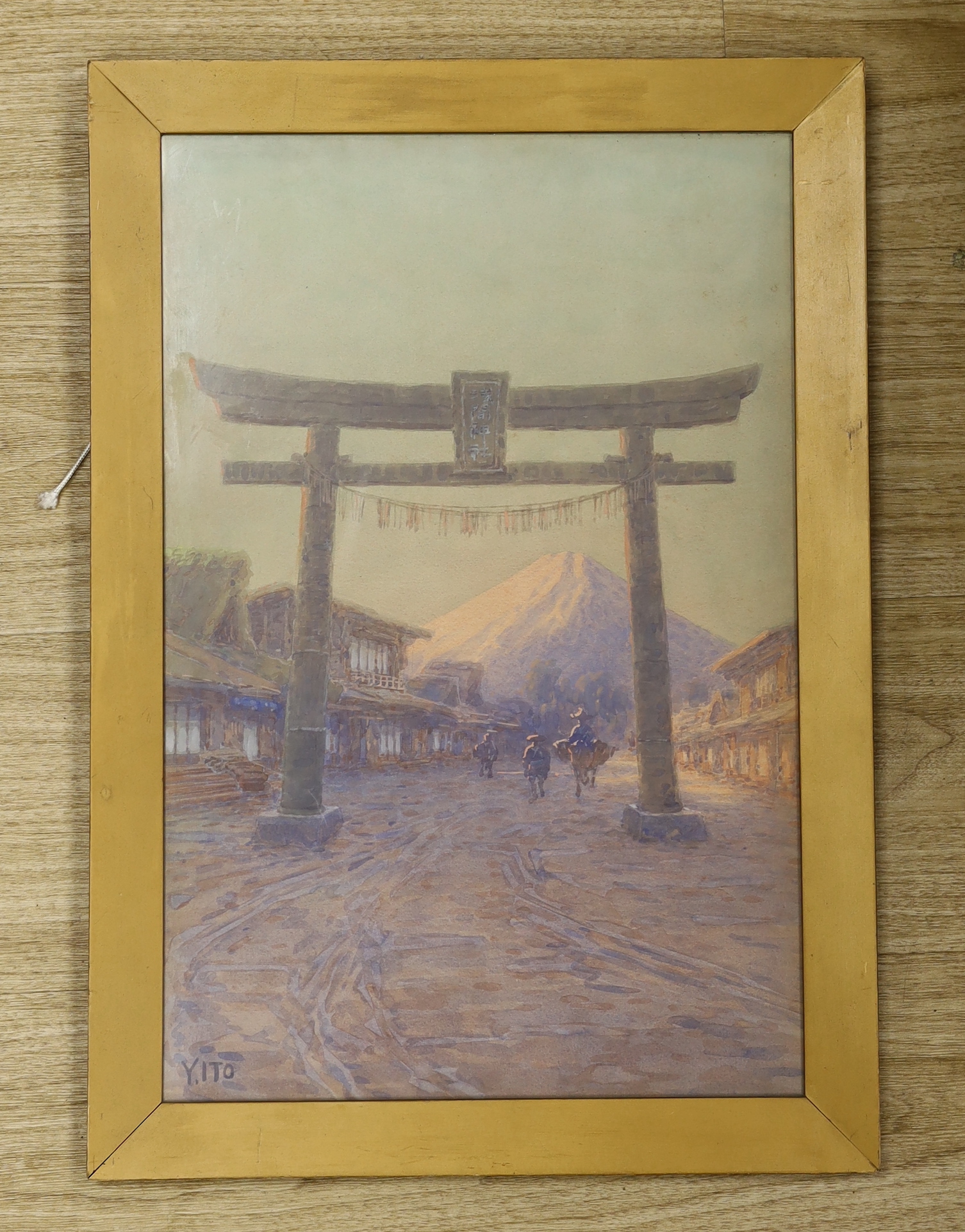 Yoshihiko lto (Japanese, 1867-1942), watercolour, Mount Fuji, signed, 48 x 32cm - Image 2 of 3