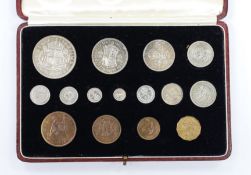 British coins, George VI coronation specimen coin set 1937, aFDC, maundy 1d to 4d and farthing to