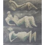 Henry Moore (1898-1986), colour print, Three reclining figures, printed and publ. in England by