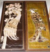 Maw & Co., Stoke on Trent, two framed tile pictures, 65x24cm total