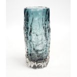 A Whitefriars ‘Bark’ vase in indigo, 19cm high
