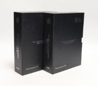 Two Royal Mint UK QEII Proof coin sets for 2018 and 2019, each containing definitive and