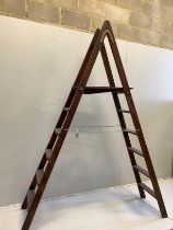 A vintage wood step ladder