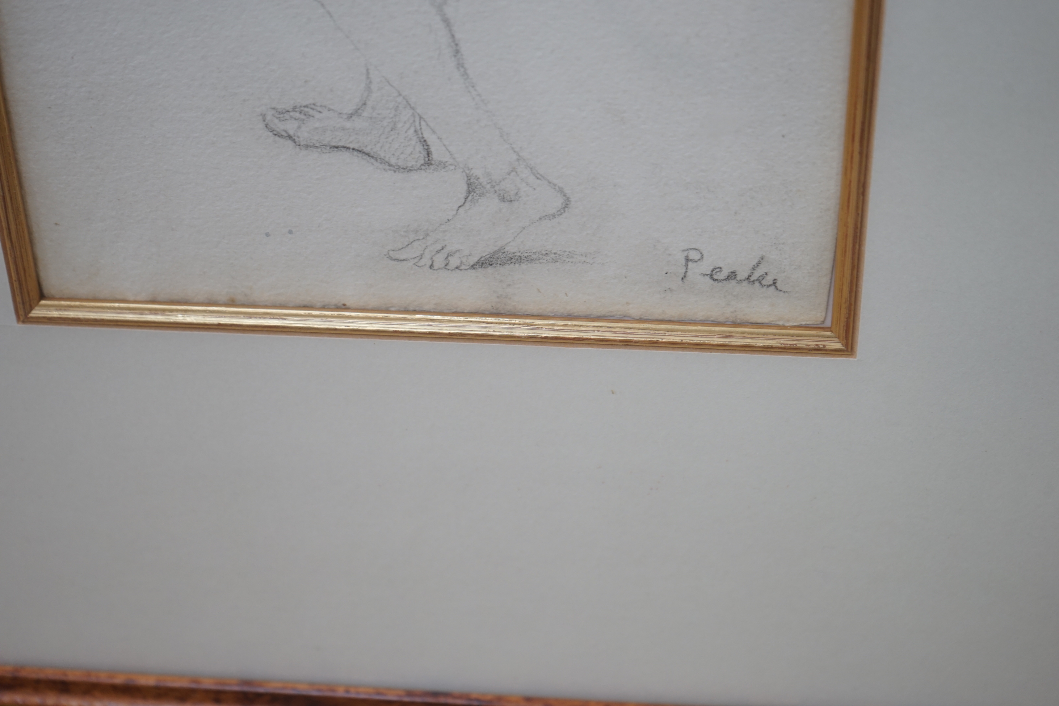 Mervyn Peake, author and illustrator (1911-1968), pencil drawing, Standing nude, signed, Victor - Image 3 of 4