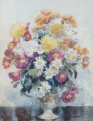Hoggarth (20th. C), watercolour, Still life of flowers in a vase, signed, 39 x 30cm