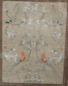 A framed Chinese embroidered silk panel, 37x29cm excl frame