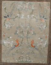 A framed Chinese embroidered silk panel, 37x29cm excl frame