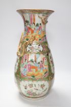 A 19th century Chinese famille rose pear shaped vase, 44.5cm