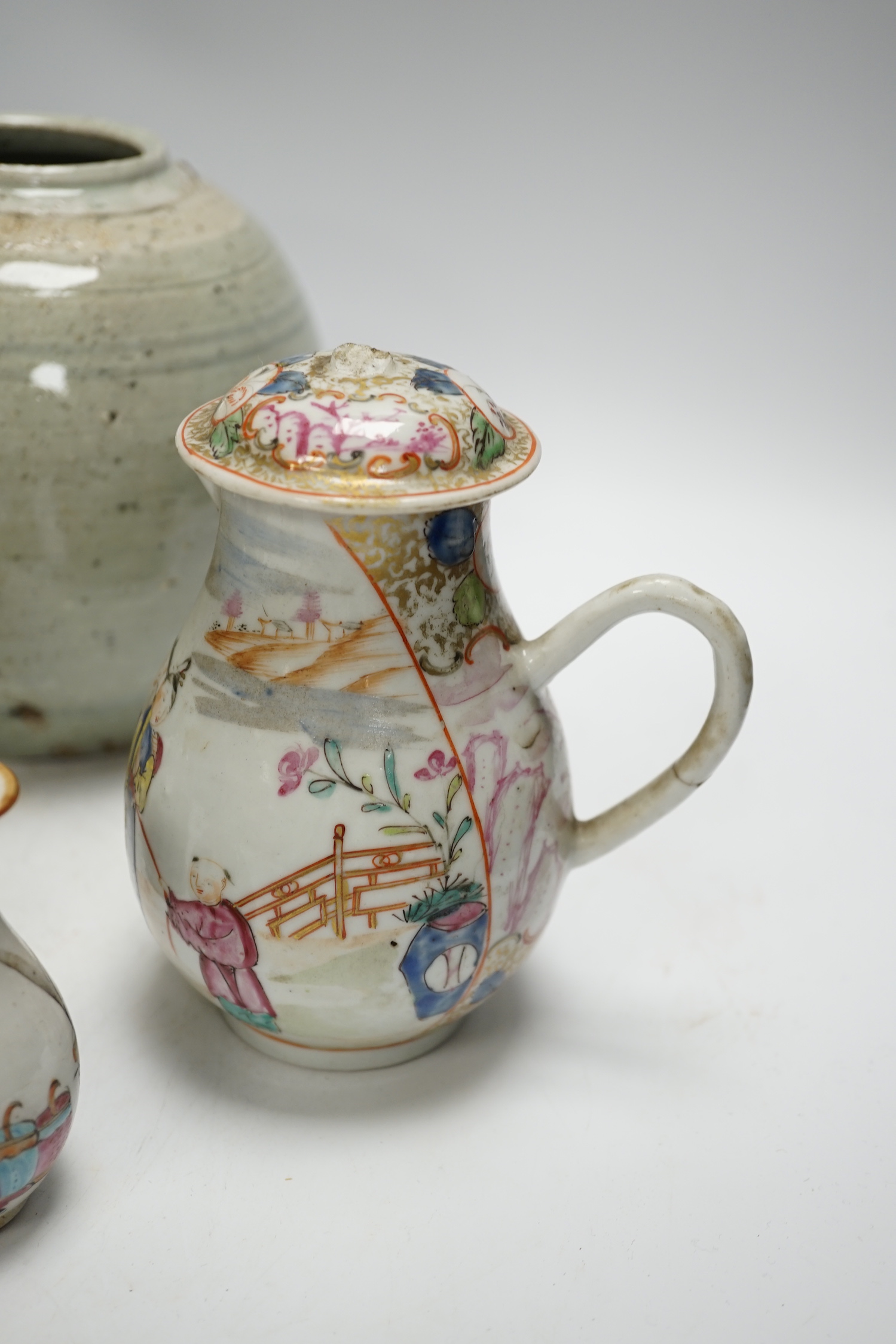 A group of Chinese porcelain etc, 18th century and later (8), including a crackle glaze Dragon water - Image 3 of 9