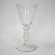 An English lead crystal mammoth trophy goblet, 19th century / early 20th century, engraved with