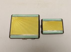 A 1930's Art Deco silver and two colour enamelled cigarette case, William Neale Ltd, Birmingham,