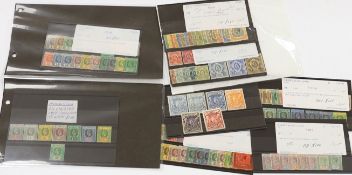A selection of stamps including British East Africa, 1897 1r to 4r, Leeward Islands 1890 set, 1921