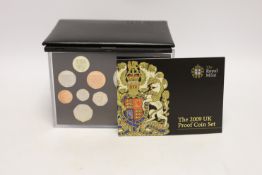 Royal Mint UK QEII proof coin year set for 2009, including the scarce Kew Gardens 50p, cased