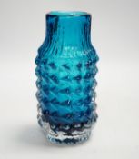 A Whitefriars ‘Pineapple’ vase in kingfisher blue, 17.5cm