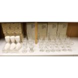 A Val St. Lambert thirty six piece suite of Crown pattern glassware with six boxes, largest each