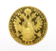 Austrian Empire - Frank Joseph I (1848-1916) gold four Ducat, dated 1915, restrike, 13.76g (the 1915