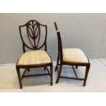 A set of four George III style mahogany dining chairs with Prince of Wales splat