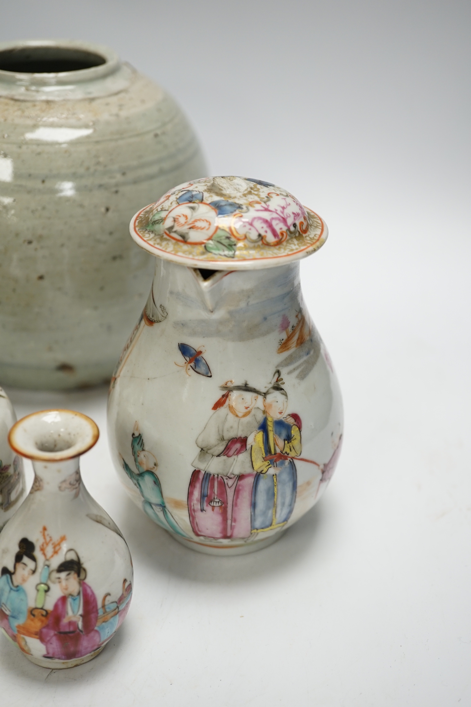 A group of Chinese porcelain etc, 18th century and later (8), including a crackle glaze Dragon water - Image 2 of 9