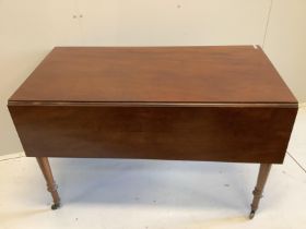 An early Victorian mahogany Pembroke table, width 114cm, depth 59cm, height 74cm together with a