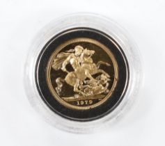 British gold coins, an Elizabeth II gold proof sovereign, 1979