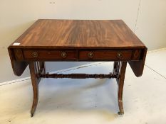 A Regency mahogany sofa table, width 94cm, depth 74cm, height 73cm