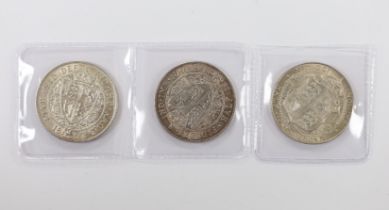 British silver coins, three Edward VII halfcrowns, 1902 good EF, 1899 good VF & 1897 good EF.