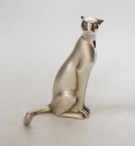 A recent Dutch white metal (etched '.999 Fine') model of a cheetah, by Loet Vanderveen, Rotterdam,