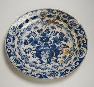 An 18th century Delft charger, 34cm