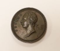 Arts Protected, 1760, a rare copper medal, unsigned [by J. Pingo], laureate bust of George III left,