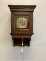 James Weston, Lewes. An oak wall clock, the 6.25in. dial with central subsidiary dial, height 53cm