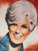 Stanley Buxton, gouache, Portrait of Dusty Springfield, autographed and signed Stanley Buxton