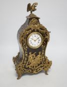 A French Boullework mantel timepiece, retailed by Payne's, with balance escapement, 31.5cm