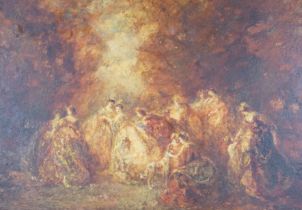 Attributed to Francois Maury (French 1861-1933), oil on panel, Figures dancing, signed lower