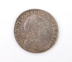 British coins, a George I shilling, SSC in angles, first bust, 1723 (S3647), good EF.