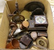 A quantity of 19th century and later treen and metalware collectibles etc