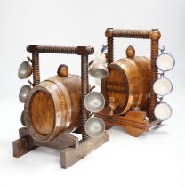 Two novelty spirit barrels, tallest 29cm high