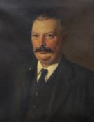 Early 20th century English School, oil on canvas, Portrait of a gentleman, indistinctly signed and