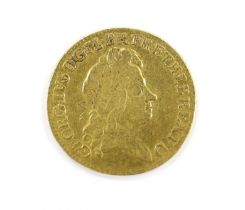 British gold coins, a George I gold guinea, 1726, fifth older laureate head (S3633), about fine