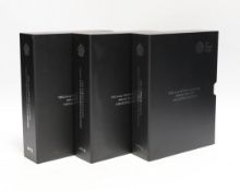 Three Royal Mint UK QEII Proof coin set collector edition for 2013, 2014 and 2015, 3 cases