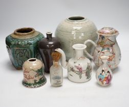 A group of Chinese porcelain etc, 18th century and later (8), including a crackle glaze Dragon water