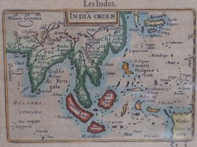 Alain Mallet (17th. C) hand coloured map, Indochina Golfe De Bengala together with three other